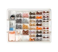 Générique Nail Organizer Box, Nail Tools, Adorable 42-Grid Clear Container Storage Case, Accessory Display Containers for Rhinestones, Beads, Small Parts, Craft Supplies, White