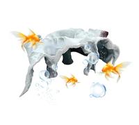 Générique Nascondigli di gamberi per acquario - acquario sotterraneo Grotta di Tunnel, decorazione del paesaggio Raffreddamento per rettile Betta Cory Guppy Cichlid