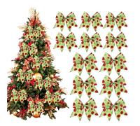 Générique Natale per corone - Decorazione glitterata per la casa | 12 pezzi ghirlande di Natale e e verdi, per esterni interni Scale foto