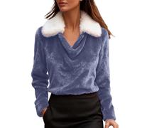 Générique Noel - Felpa da donna con cappuccio, da donna, in pile di Natale, per il tempo libero, per la primavera, l'autunno, le cime eleganti, addensare, navy, M