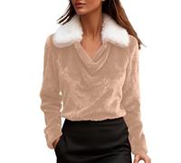 Générique Noel - Felpa da donna con cappuccio, da donna, in pile di Natale, per il tempo libero, per la primavera, l'autunno, le cime eleganti, addensare, cachi., L