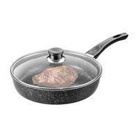 Générique Non stick Frying Pan - Robust Pan Cookware For The Kitchen | Metal Cookware With Lid, Suitable For Induction, Frying, Grilling, Cooking Meat, Fish, Vegetables