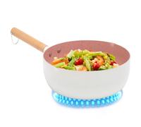 Générique Non Stick Frying Pans, Induction Cooker Skillet, Portable Cooking Pan, Wood Handle Grip, Scratch-Resistant Coating, Ideal for Gas Stove Meal Prep and Outdoor Family Picnics