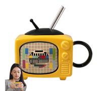 Générique Novelty Beer Mug - 450 ml Retro Ceramic Cup | Creative Television-Style Travel & Coffee Mug | Essential Drinkware for Home School Dorms and Gift-Giving