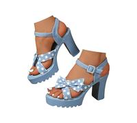 Générique Nudo piedi donna larghi con fiocco e scarpe per il tempo libero europee e per le donne commercio estero sandali ortopedici donna con supporto Sandalo donna città, blu, 40 EU