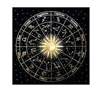Générique Numero di tarocchi, pentagramma in oro nero, carchi di streghe, tovaglia in morbido velluto corale per la camera da letto, decorazione della camera e della parete (19,31 x 19,31 pollici)