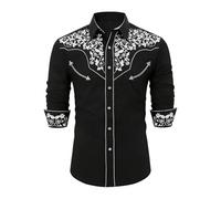 Générique Nuovo Camicia Western a Maniche Lunghe per ragazzi Stile CowBoy Casual ideale per la scuola e le attività quotidiane ragazzo Bambino Abbigliamento di tendenza, Il nero1, 10- 11 anni