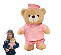 Générique Nurse Bear Plush, Soft Cute Stuffed, 11,81 x 7,87 x 2,76 pollici Nursery Bedroom Desk Decor, Throw Pillow for Kids Girls Boys, Friends, Family, Valentine Christmas