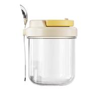 Générique Oatmeal Storage Jars - 400 ml contenitore riutilizzabile con, confezione da 400 ml - multiuso Breakfast Budding Cereal Insalad Snack Fruit Kitchen Meal Prep Drinkware Set