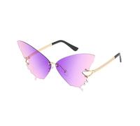 Générique Occhiali da sole a farfalla - lenti anti-riflesso, occhiali a farfalla UV oversize senza montatura alla moda per l'estate, spiaggia, festival, guida, all'aperto, donne, lavanda, Se référer