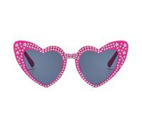 Générique Occhiali da sole Amore,Occhiali da sole Cuore Strass - Occhiali d'amore trasparenti,Occhiali da sole retrò alla per un uso quotidiano, festa della mamma, Natale, rosa acceso, Se