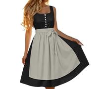 Générique Oktoberfest - Vestito da donna con scritta "Dirndl della Baviera, vestito e grembiule tedesco, bavarese, lungo tradizionale, taglie forti, costume per feste, Nero 1, XXL