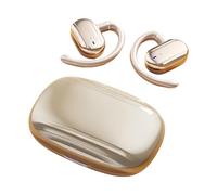 Générique Open Ear Clip Earbuds, Compact Wireless Earphone, 3,54 x 2,36 x 0,98 pollici Size impermeabile Smart Stereo, Sport Earbuds for Women Men Travel Home Phones, Black Gold