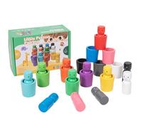 Générique Ordinamento interattivo Colori, Assortiti Legno, 12 Pezzi Giocattoli di apprendimento con Design impilabile, Smaltimento in Legno Liscio, Set Educativo con Colori Attività Prescolare