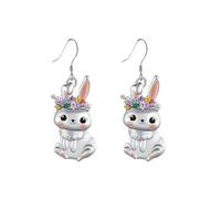 Générique Orecchini Coniglio di Pasqua per le donne in argento sterling 925 4 luglio Festa della mamma Natale Kit Colla Stampare Kit Kit, Taille unique, Metallo, Senza Gemme