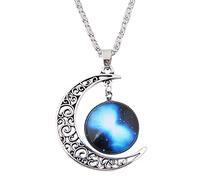 Générique Organizzatore Assortimento Gioielli Argento Hollow Sun Moon Starry- Personalità Lady Collana Ciondolo Organizzatore Catena Bastoni Organizzatore Gioielli, lega, Senza Gemme
