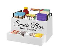 Générique Organizzatore della stazione caffè - Counter Coffee Stand Storage Organizzatore | Bar caffè bancone | Supporto in legno con organizzazione cassetto per appartamento