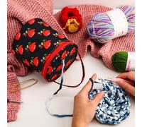 Générique Organizzatore Di Borse Uncinetto - 5,51x5,31 Pollici Borsa Di Immagazzinaggio In Tessuto Oxford Pesante | Tote Del Progetto Multi-Tasca, Maglia E Gancio | Tote Bags, per Le Palline La,