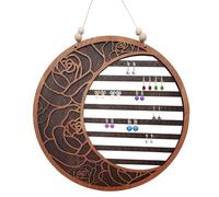 Générique Organizzatore Gioielli da Parete - Espositore con fibbie in legno | Supporto decorativo Luna Esagono Stoccaggio Montato Regalo Donne Ragazze Camera Dressing Casa