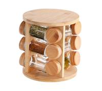 Générique Organizzatore in legno per conservare spezie e condimenti da cucina | Scaffale per barattoli per condimenti da tavolo | girevole per cucina stoccaggio sale e pepe