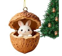 Générique Ornamento in Noce Animale della foresta - Ornamento di Natale 8 cm | 2D Acrilico Animali Noce Decorazione Albero Appeso Coniglio, Animali Piccoli Ornamenti di Natale, Albero Appeso