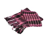 Générique Oro Bianco Rubino con frange arabe scozzese collo in cotone con pompon per accessorio da campeggio in pieno unisex Polso Design, Rosa, Taglia unica