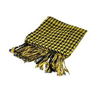 Générique Oro Bianco Rubino con frange arabe scozzese collo in cotone con pompon per accessorio da campeggio in pieno unisex Polso Design, giallo, Taglia unica
