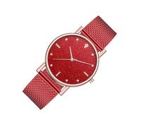 Générique Orologio da donna - Bracciale in maglia Iridescente - Orologio da polso impermeabile per donna, per luogo di lavoro, viaggio, viaggio, esami fidanzata adolescente, rosso, Se référer au