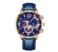Générique Orologio da polso analogico al quarzo con cassa in acciaio inossidabile e cinturino in pelle da uomo Pin's Foot France, C, misura unica