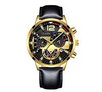 Générique Orologio da polso analogico al quarzo con cassa in acciaio inossidabile e cinturino in pelle da uomo Pin's Foot France, G, misura unica