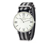 Générique Orologio personalizzato, incisione del nome e cognome. Modello Misto, Uomo Cromato, Oro Bracciale Nato intrecciato. Regalo unico. Regalo papà, Uomo Cromato: Br. Nero/Grigio, Classic
