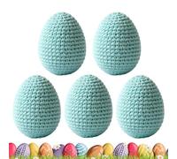 Générique Ostereier 5 Stück Gestrickte Frühlingsdekoration 70g - Handgemachte Schmuck Eier PC+Strickfaden Zum Dekorieren Von Kränzen Girlanden Büro Feier Vasen Tisch Party