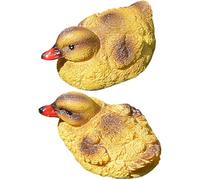 Générique Outdoor Duck Statue - 2 pezzi Float Decoration | Floating Miniature Duck Statua Decoration | Black Yellow Resin Fake Decor for Backyards Pool Garden Lawn Patio Outdoor