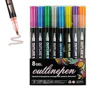 Générique Outline Pens - Marcatori Shimmer | Markers Self-Outline for Glitter Doodle Drawing | Doodle Dazzle Writing Drawing Pen for Birthday Greeting Festival Card