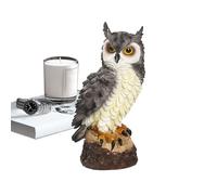 Générique Owl Statua Decor, Outdoor Animal Sculpture, 6.69 x 2.95in Realistic Scare Figure, Lifelike Serious Expression, Autentico Weatherproof Finish for Balcony, Patio, Porch, Roof, Pond, Yard
