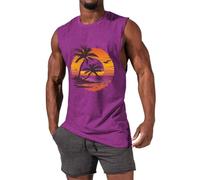 Générique Pacchetti Di Camicie Uomo Mens Allenamento Tank Top Sleeveless Shirt Muscolo Palestra Bodybuilding Fitness Training T Camicie Da Lavoro per Uomo Pack, viola., XXXXL