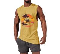 Générique Pacchetti Di Camicie Uomo Mens Allenamento Tank Top Sleeveless Shirt Muscolo Palestra Bodybuilding Fitness Training T Camicie Da Lavoro per Uomo Pack, giallo, XXL