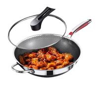 Générique Padella antiaderente, rivestimento resistente ai graffi e leggero con coperchio, leggero e resistente, con coperchio antigraffio per pancake, zuppe, uova - facile da pulire