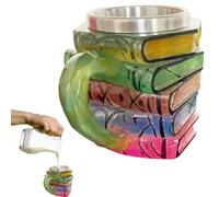 Générique Painted Book Mug - Book-Shaped Mug | Handmade Colored Books Coffee Cup | Large Capacity Milk Drinkware Kitchen Gadget for Latte Tea Beer Cocoa Cappuccino