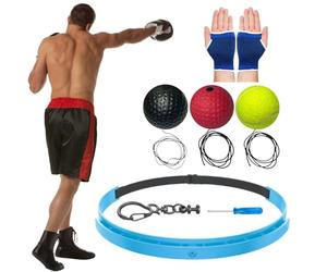 Générique Pallone da riflesso per la boxe - Casco regolabile per gioco di reazione | Fascia da testa con pallone da battitura, per calzino di Natale, ragazzi, adolescenti, adulti, uomini