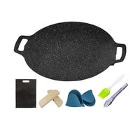 Générique Pan De Grill Coreano - Pan Grill In Ghisa Rotonda Stile Coreano | Barbecue In Ferro Versatile | Griglia Multifunzionale | Accessorio Da Cucina Portatile Per Giardino Di Giardino