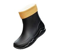 Générique Pantaloncini da pioggia per stivali larghi per donna Ankle Rainboot Garden Boot Ladies Rubber Outside Work With Comfort Scarpe Tacco da sera, Le Noir, 44 EU