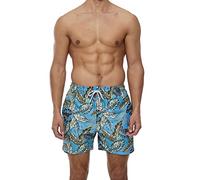 Générique Pantaloncini da spiaggia eleganti da uomo con stampa Design e allacciatura confortevoli per vacanze in mare, Verde menta, XXL