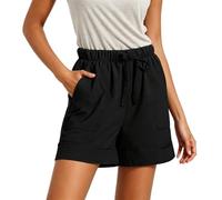 Générique Pantaloncini e bermuda da da donna, eleganti pantaloncini estivi con gambe larghe e vita alta witali, con cintura a cravatta sul davanti, per una vestibilità ampia e traspirante, ideale per