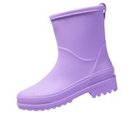 Générique Pantaloncini per polpacci di grandi dimensioni plus pantaloncini pioggia stivali per donna Ankle Rainboot Garden Boot Ladies Rubber Outdoor Work With Comfort Saldi Scarpa, viola., 38 EU