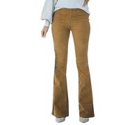 Générique Pantaloni a vita elasticizzata - Jeans da donna Bootcut a vita alta caldi e confortevoli, pantaloni in velluto a coste per donna all'aria aperta Trousers Slim Fit Casual, marrone, 3XL
