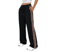 Générique Pantaloni casual da donna con gambe larghe con cintura elastica e motivi leopardati per abbigliamento comodo per tutte le tue attività quotidiane e momenti di relax, Le Noir, S