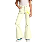 Générique Pantaloni con Gambe Larghe e Svasate per Ragazze, Mese di sensibilizzazione al Cancro al Seno, beige, 9-10 Anni