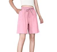 Générique Pantaloni da donna estivi di grandi dimensioni pantaloni casual con gambe larghe per le donne corsaro semplici pantaloncini per il tempo libero all'aria aperta pantaloni traspiranti