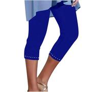Générique Pantaloni da donna, estivi, yoga, da donna, alla moda, pantaloni comodi, corsaro, in finto diamante, morbidi, corsari, vestibilità aderente, pantaloni per il tempo libero, A-Blu., XXXL